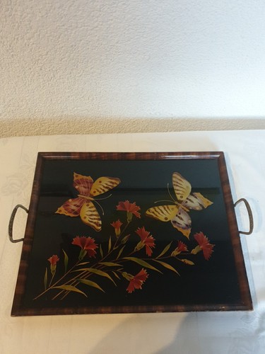 Vintage tablett schmetterlinge - vintage,
