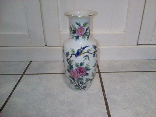 Keramik vase vogel blumen - keramik,