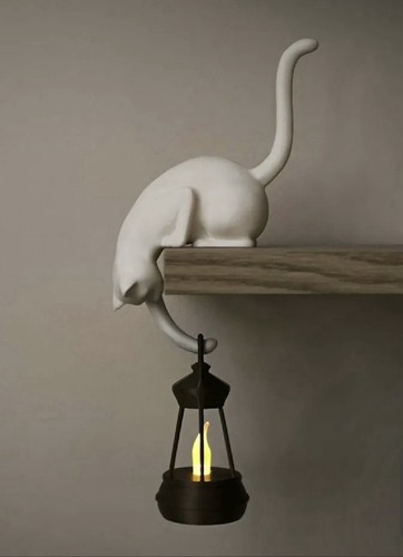 Katze kantenhocker laterne led - kantenhocker,