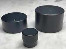 Drei schwarze Vintage Potiknöpfe Potentiometer Knopf Alu Kunststoff #45
