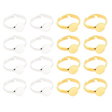16pcs 12mm Ringrohling Basen Edelstahl Cabochon Ring Lünette Rohlinge Fingerring