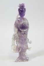 Guanyin chinesische Dame geschnitzte Amethystfigur China (GV427)