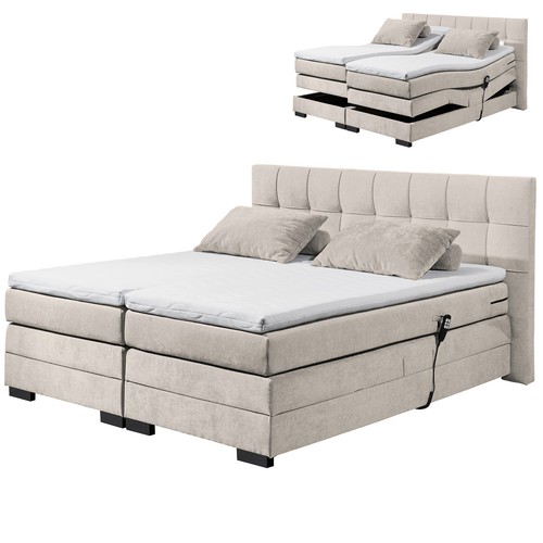 Motor boxspringbett sand - sand,
