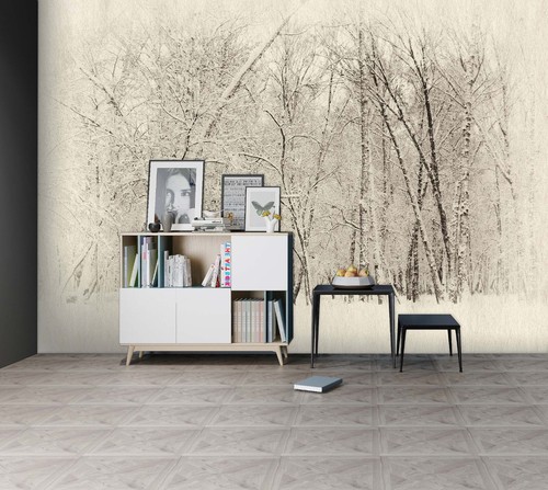 Schnee wald q9611 tapete - wald,