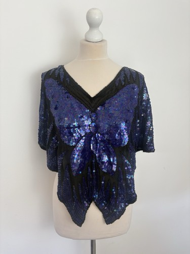 Vintage sudi 100 - seide, blau