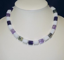 Collier aus Achat, Amethyst &