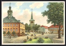 Künstler-AK Kölleda, Marktplatz 1942 