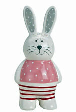 Hase Keramik weiß-rosa 24 cm