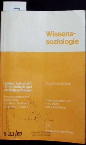 Wissenssoziologie kölner - wissenssoziologie.,