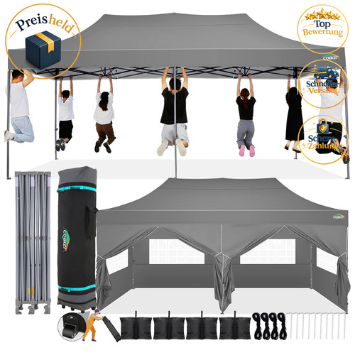Faltpavillon 3x6 grau - 3x6,