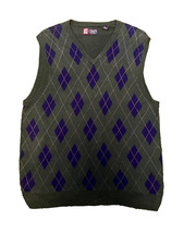 Chaps by Ralph Lauren Pullunder – Blau / Grün – Größe L – Rautenmuster – Baumw.