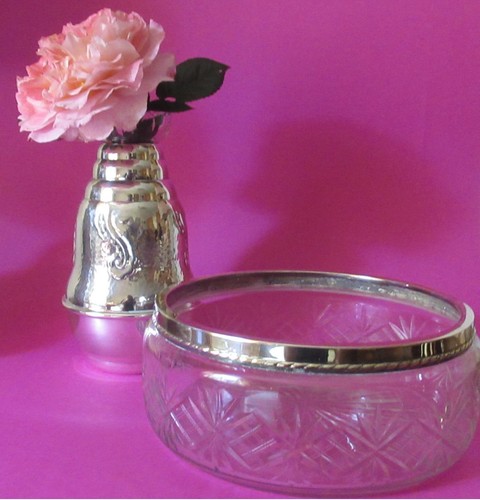 Antike vase mit glaseinsatz - vase,