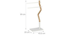 Relaxdays Handtuchhalter stehend, Handtuchständer mit 2 Stangen #E300ob