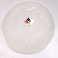 Lampenschirm 100 252 180 mm Glas satiniert mit Schliff Plafoniere Ufo Pilzlampe