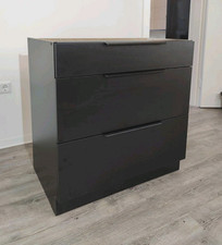 Küchen Unterschrank 80 cm SIENA Schwarz Vollauszug Soft-Close Küche