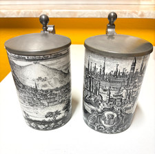 Bierkrug Steinkrug Set mit Zinndeckel tolles Deko Venedig / Heidelberg