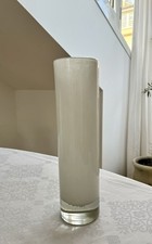 White Glass Tall Vase