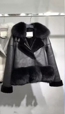 Gefütterte Echtlederjacke mit Fuchspelz