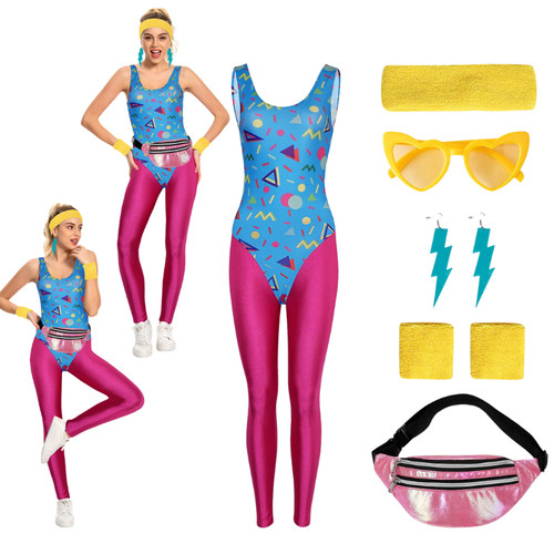 80s fitness costume - costume, colourful