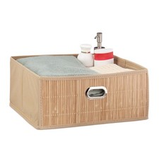 Aufbewahrungskorb Bambuskorb Regalbox Regalkorb faltbar quadratisch Badkörbchen