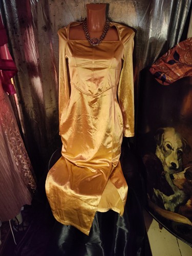 Kleid gold gelbglanz m - gold-, gr:m