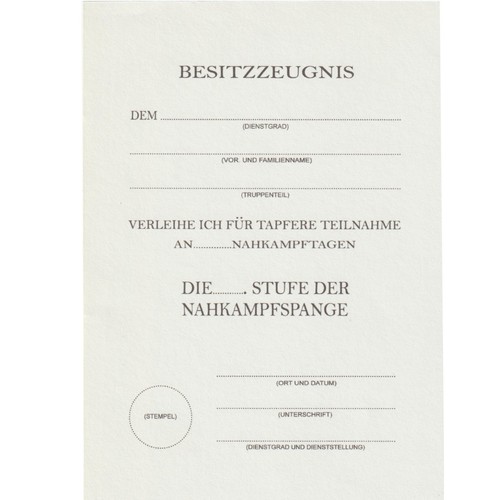 German ww2 besitzzeugnis der - german,