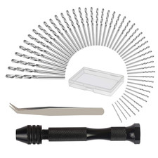 51Tlg Mini Bohrmaschine Set KAKOO Präzision Pin Vise Mikro Handbohr Mit 48 Spira