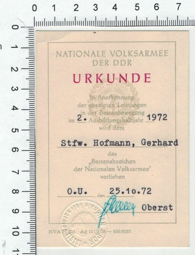 Ddr urkunde nationale - ddr, urkunde,