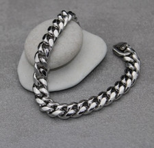 Armband Herrenarmband Männerarmband Edelstahlarmband silberfarben massiv trendig