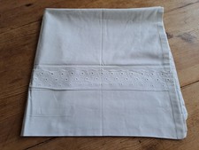 Kopfkissenbezug | weiß | 80 x80 cm | mit Häkeleinsatz I Vintage | kühlend