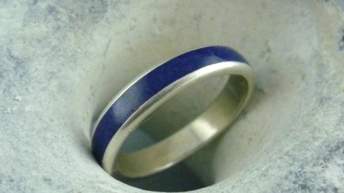 Ring chip inlay lapis - ring,