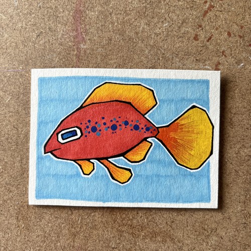 Aceo original miniatur fisch - aceo,