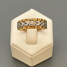 ART ROLEX DAMENRING 585er BICOLOR MIT BRILLANT 0,06ct  WERT EUR 1498,-