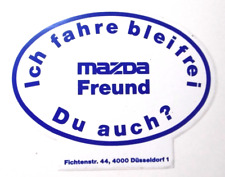 Werbe-Aufkleber Mazda Freund Autohaus 4000 Düsseldorf 1 Ich fahre bleifrei