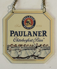 Paulaner Oktoberfest Bier München Bayern Brauerei Zapfhahnschild Alu
