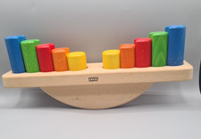 Holzspielzeug für Babys   Wippe  mit 10 Holzklötzen