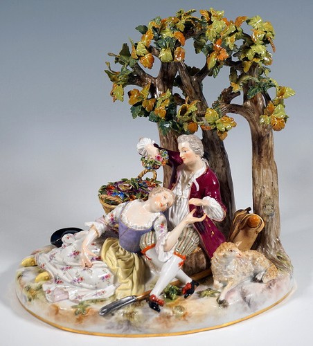 Meissen figur schäfer - meissen, gruppe