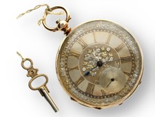 Herren Taschenuhr in 1 Deckel 585 Gelbgold