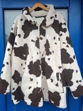 Teddy Plüsch Jacke Kuh Muster
