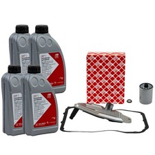 Set Getriebeöl ATF Febi 4 Liter + Getriebeölfilter für Jeep Wrangler III 2.8 CRD