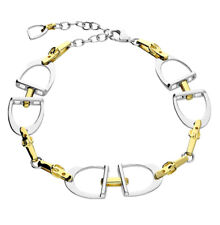 Sterlingsilber Steigbügelarmband vergoldet Riemen und Schnalle UK Versorgung