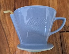 Melitta Teefilter 402 blau Porzellanfilter 50-60er Jahre mit Brühstab