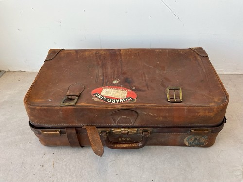 Vintage leder koffer - vintage,