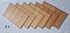 6 Tischset Platzdeckchen Tischmatten Bambus rechteckig, abwischbar neuwertig