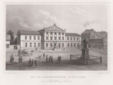 Göttingen Universität Original Stahlstich Höfer 1849