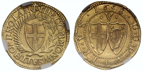 Commonwealth 1658 gold krone - commonwealth,