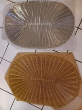 2 metallische Tischset Platzdeckchen Platzset golden und silberfarben