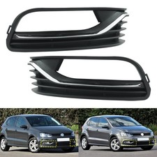 L+R Nebelscheinwerfer Gitter + Chrom Zierleiste für VW Polo Van 6R1, 6C1 2014-17