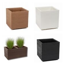 Pflanzkübel Mit Holzoptik, Quadratisch & Rechteckig, Blumenkasten Auf Rollen