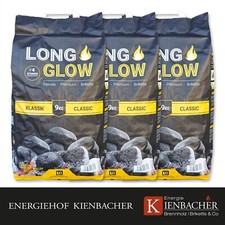 Long Glow Premium Grillbriketts 9-27kg Kohle Manufaktur Dauerbrenner Grillkohle